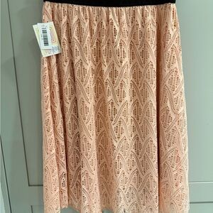 LuLaRoe Lola (Peach Lace Midi Skirt)